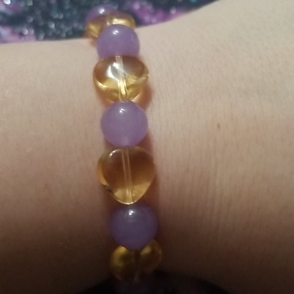Handmade Amber and Quartzite bracelet - Picture 2 of 2